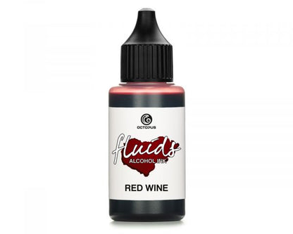 Octopus Fluids Inchiostro a base di alcol per Fluid Art/Resina Alcohol Inks (Basic) Red Wine rosso