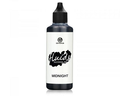 Inchiostro a base di alcol Octopus Fluids Basic Midnight Nero 100 ml