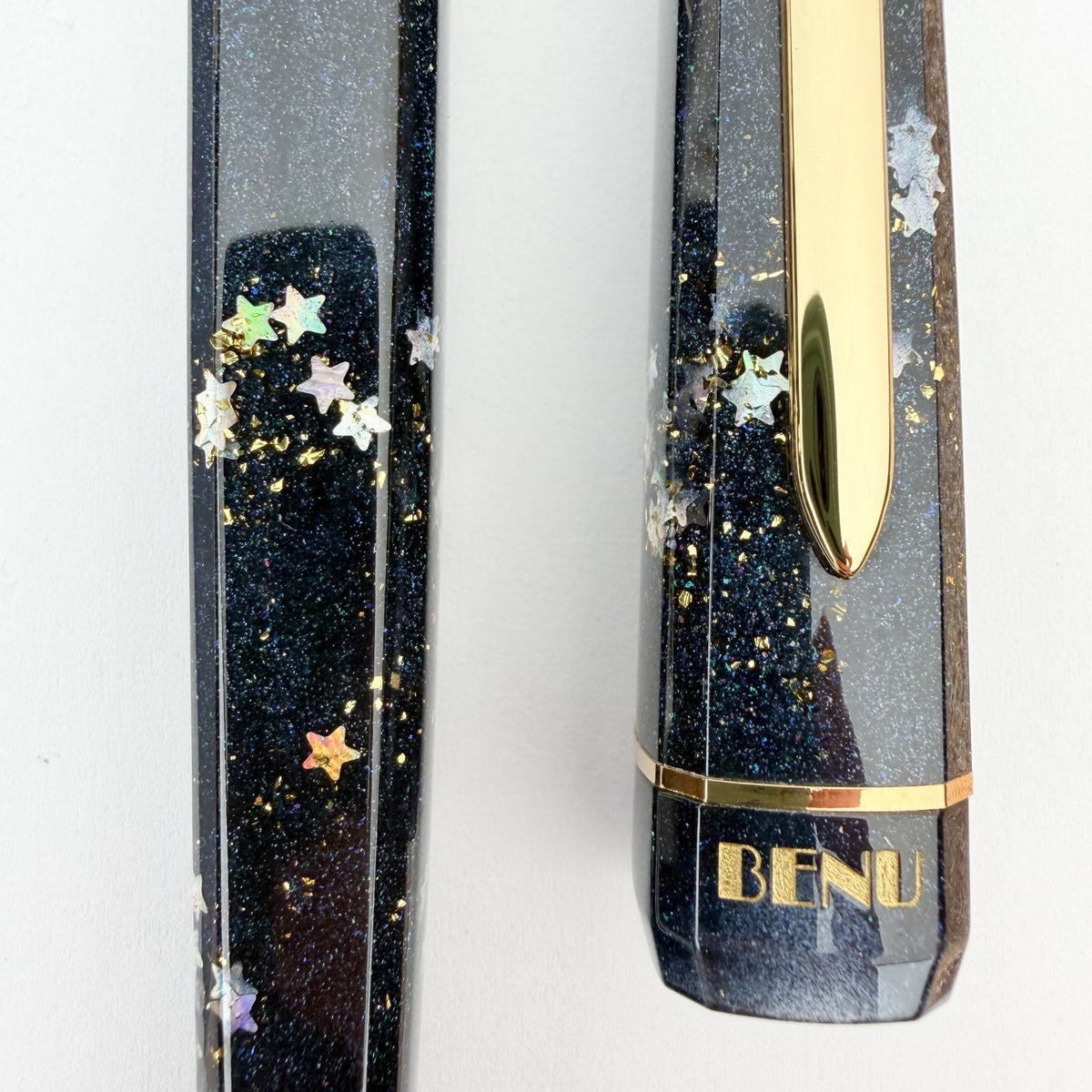 Stylo-plume BENU Haute en argent/or Movie Star Haute, acier inoxydable, bleu profond