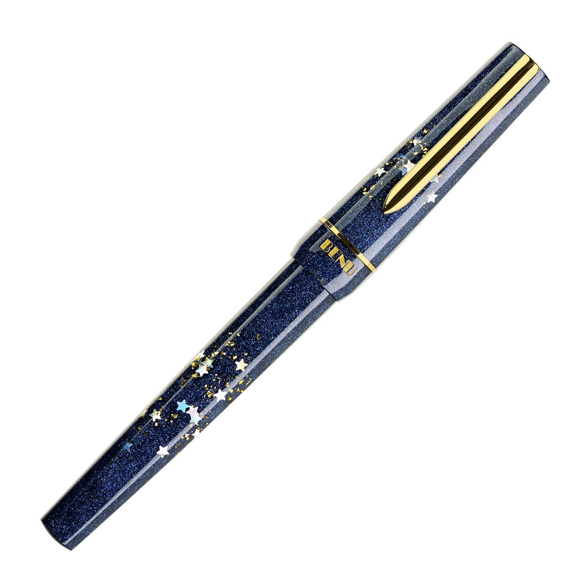 Stylo-plume BENU Haute en argent/or Movie Star Haute, acier inoxydable, bleu profond