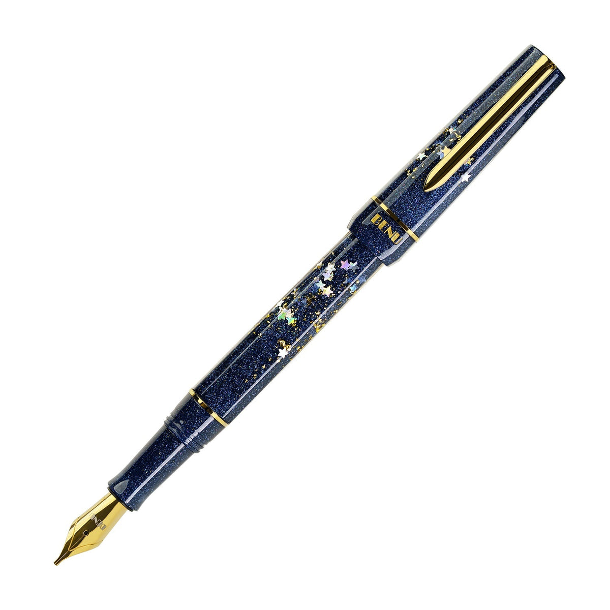Stylo-plume BENU Haute en argent/or Movie Star Haute, acier inoxydable, bleu profond
