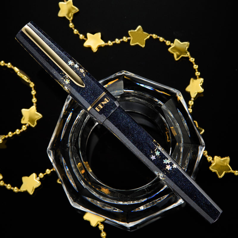 Stylo-plume BENU Haute en argent/or Movie Star Haute, acier inoxydable, bleu profond