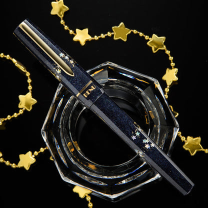 Stylo-plume BENU Haute en argent/or Movie Star Haute, acier inoxydable, bleu profond