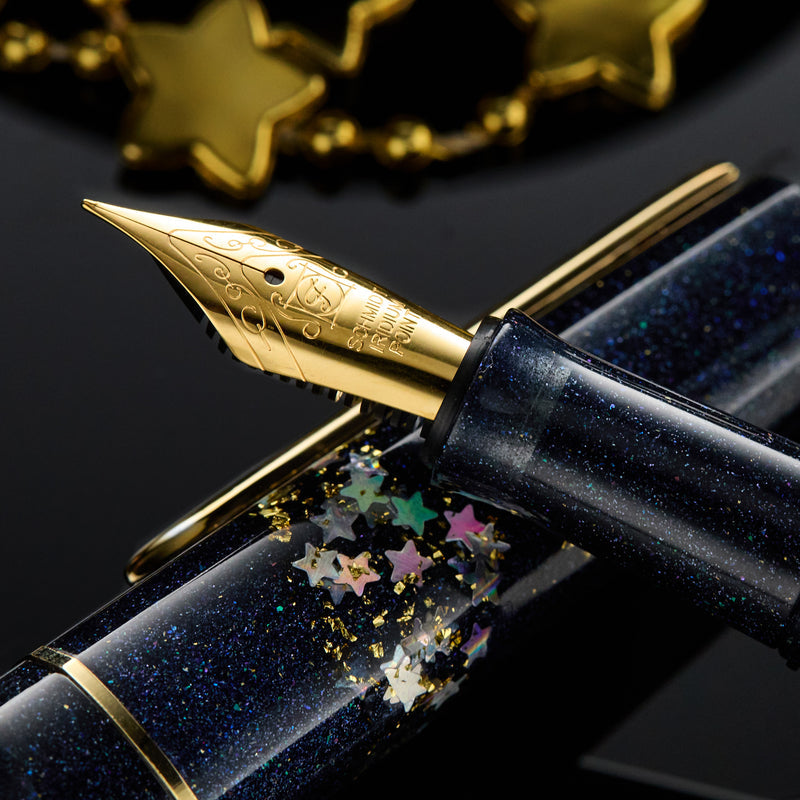 Stylo-plume BENU Haute en argent/or Movie Star Haute, acier inoxydable, bleu profond