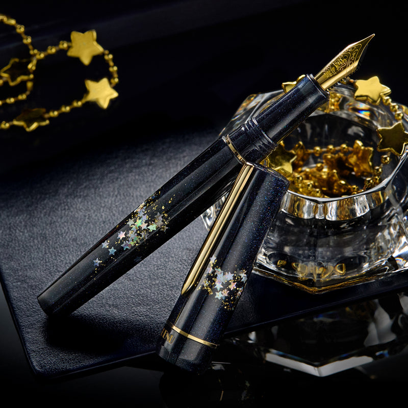 Stylo-plume BENU Haute en argent/or Movie Star Haute, acier inoxydable, bleu profond