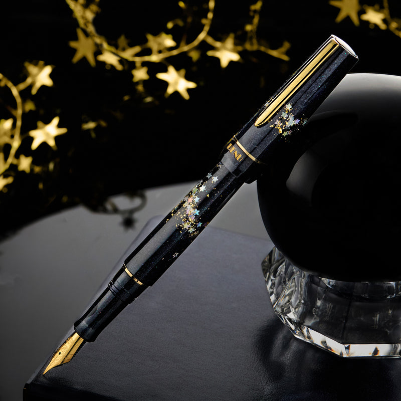 Stylo-plume BENU Haute en argent/or Movie Star Haute, acier inoxydable, bleu profond