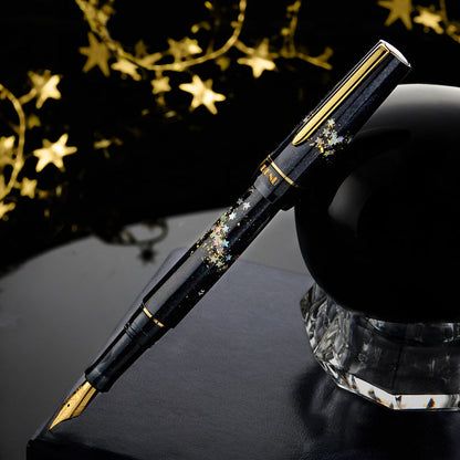 Stylo-plume BENU Haute en argent/or Movie Star Haute, acier inoxydable, bleu profond
