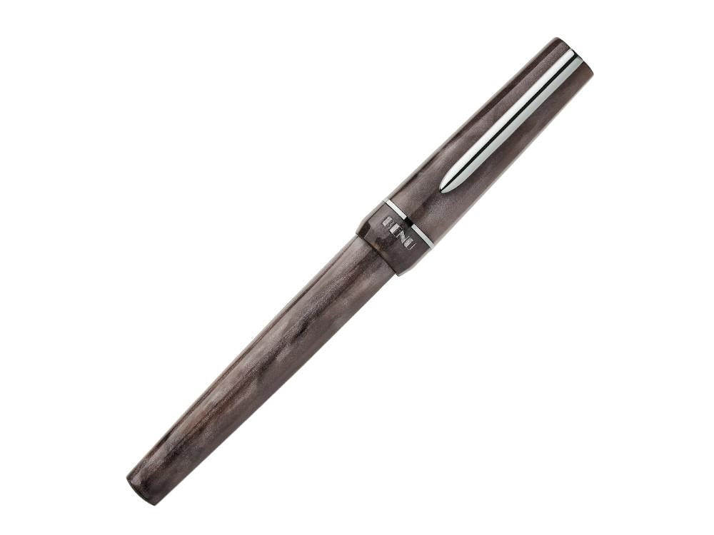 Stylos plume BENU Haute Satin, avec corps élégants et facettés, dotés de finitions plaquées or ou chrome