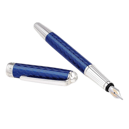 Bossert & Erhard Stilografica Feelings New Wave, 18Kt, Blu Reale