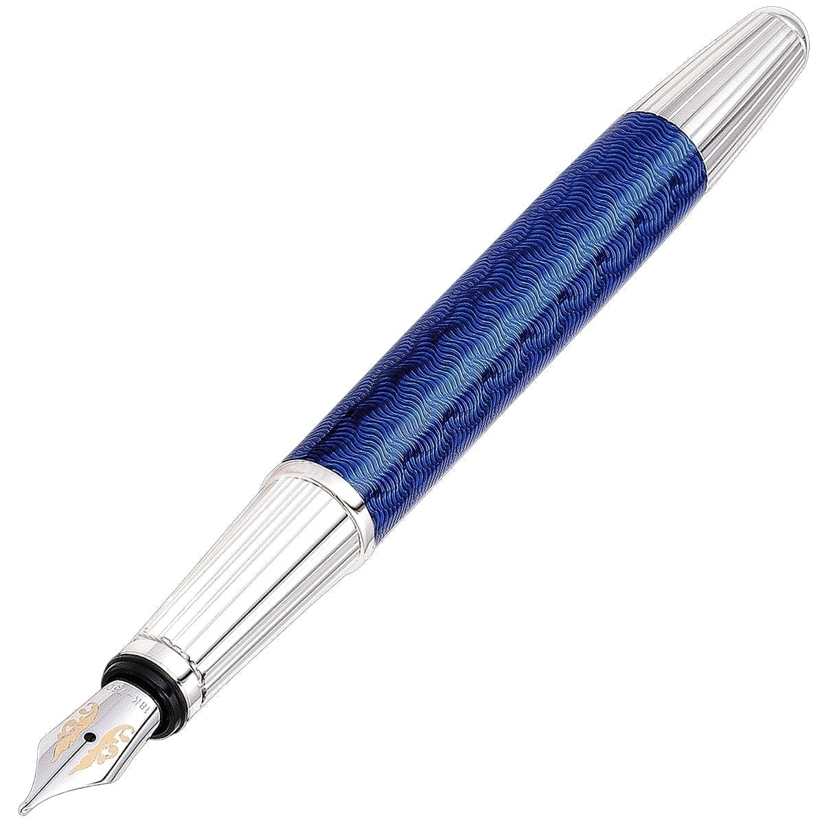 Bossert & Erhard Stilografica Feelings New Wave, 18Kt, Blu Reale