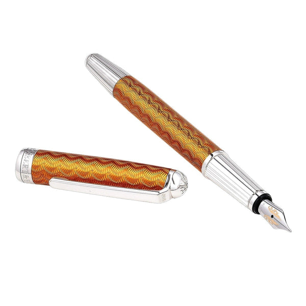 Stylo plume Bossert & Erhard Feelings New Wave, 18 carats, Cognac