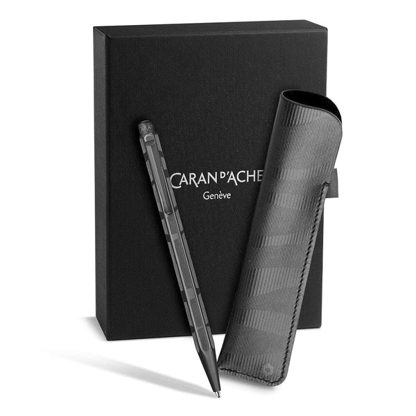 Caran d'Ache Stylo bille + étui Ecridor Black Edition, Black Lines, noir