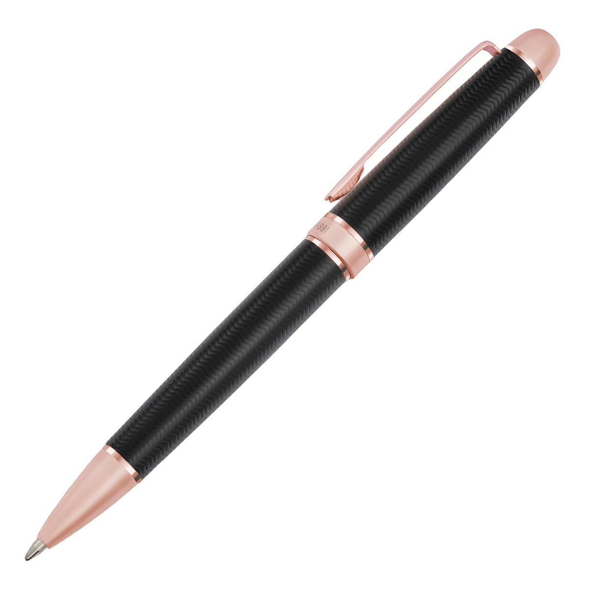 Stylo bille Cerruti 1881 Holborn noir et or rose