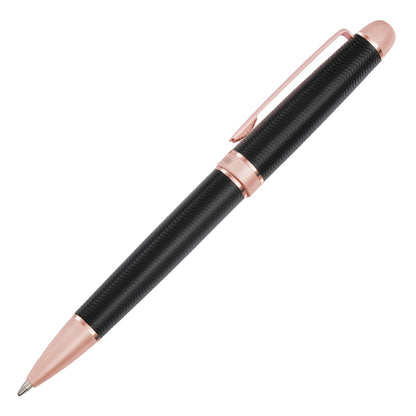 Stylo bille Cerruti 1881 Holborn noir et or rose