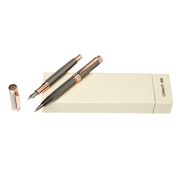 Cerruti 1881, set di penne, Zoom Diamond, color canna di fucile