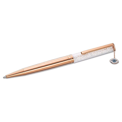 Penna a sfera Swarovski Crystalline Evil Eye, oro rosa, rosa