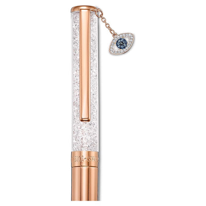 Penna a sfera Swarovski Crystalline Evil Eye, oro rosa, rosa