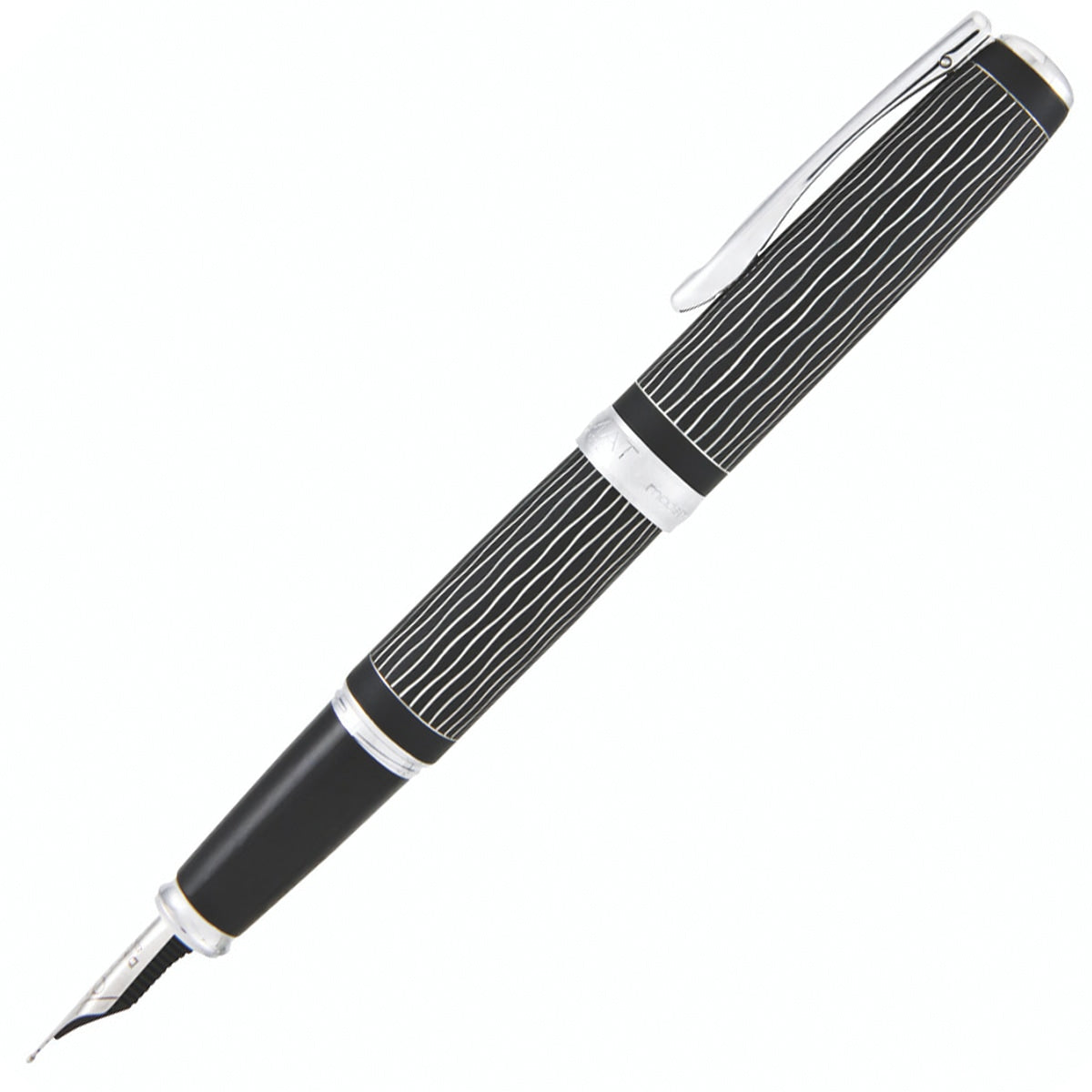 Diplomat, stylo-plume Excellence A Plus, guilloché vague, plume 14 carats, Lapis Noir