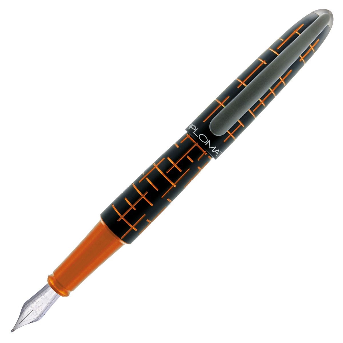 Diplomat, stylo-plume Elox Matrix noir orange