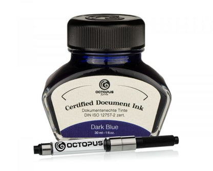Octopus Fluids Encre indélébile pour stylo-plume Document Inks Bleu foncé certifiée DIN ISO 12757-2