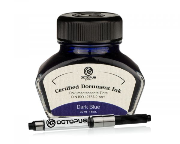 Octopus Fluids Inchiostro indelebile per stilografica Document Inks Blu scuro Certificato secondo DIN ISO 12757-2