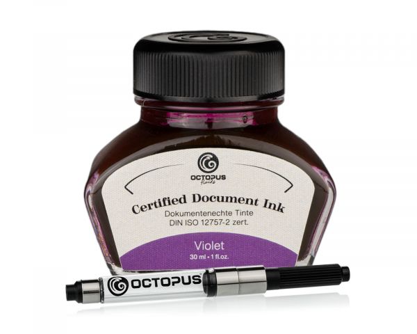 Inchiostro indelebile e pigmentato per stilografiche Octopus Fluids Document Inks Violet Ltd. Edt., 30 ml