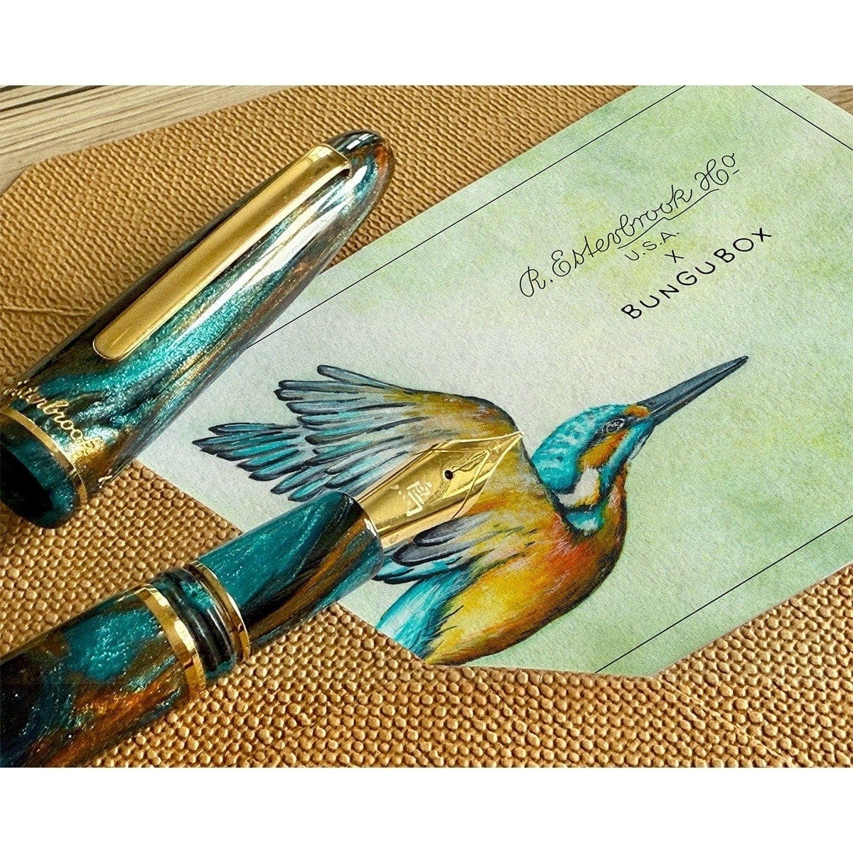 Stylo-plume Esterbrook Estie x BUNGOBOX, or, The Kingfisher, bleu