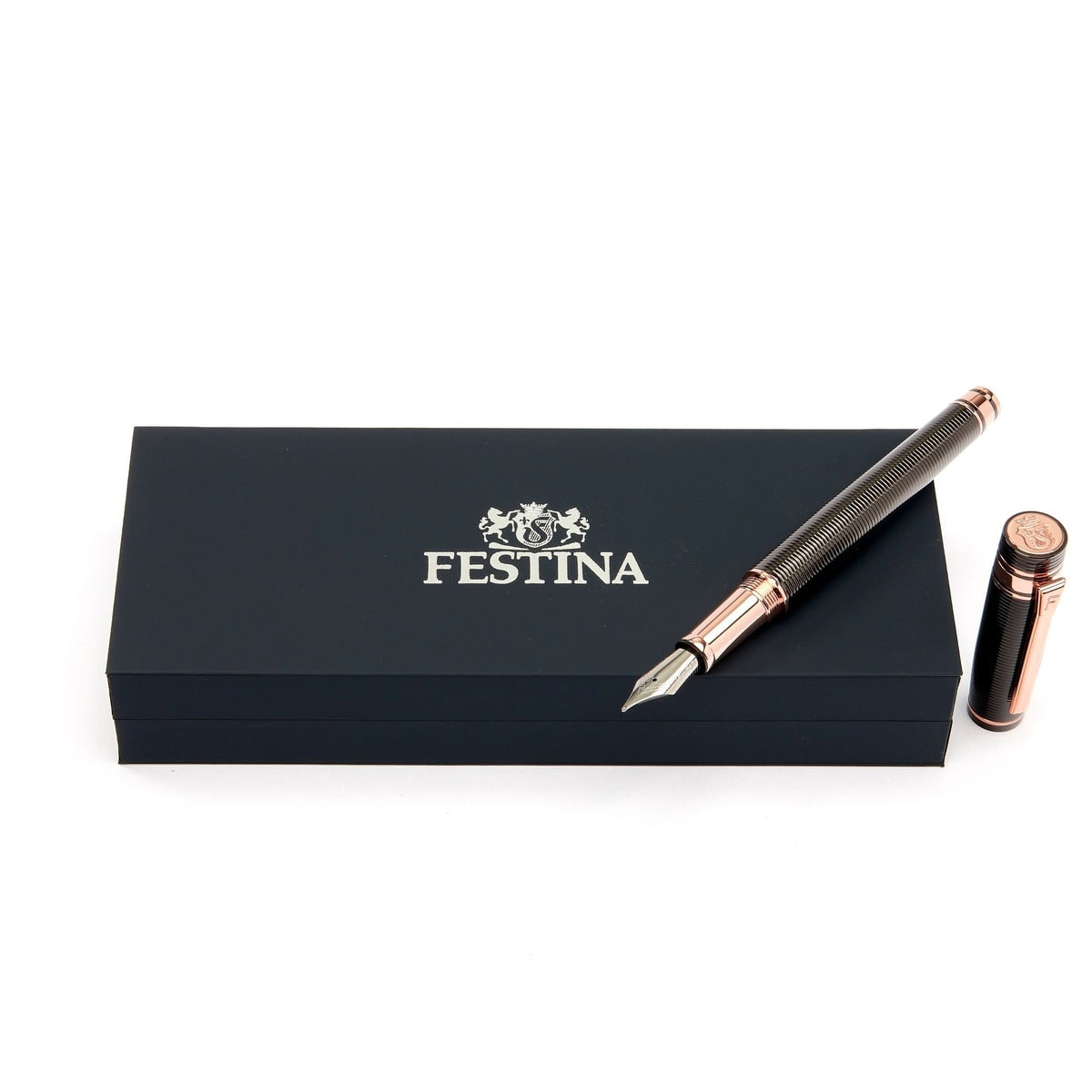 Festina, Stylo-plume, Rayures larges, Gun & Or rose