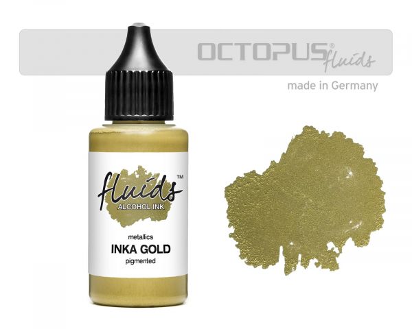 Octopus Fluids Encre à alcool Encre alcoolisée INKA GOLD or métallique