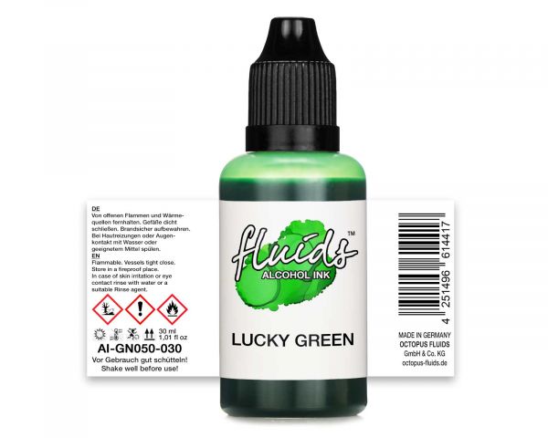 Octopus Fluids Encre à alcool Alcohol Ink pour Fluid Art et Résine Lucky Green Vert