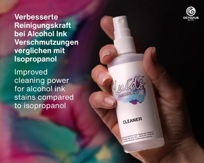 Soluzione detergente Octopus Fluids per la collezione di inchiostri a base alcolica, spray incolore