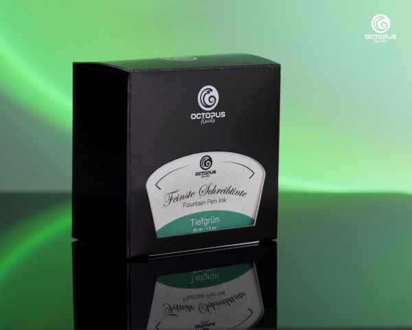 Inchiostro stilografico Octopus Fluids collezione Classic verde profondo con converter
