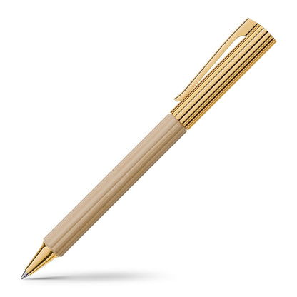 Stylo bille Graf von Faber-Castell Bloom Charme, plaqué or, crème