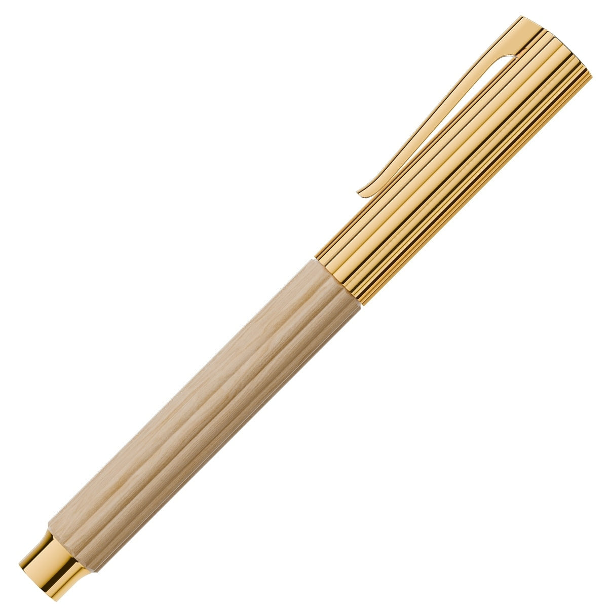 Penna roller Graf von Faber-Castell Bloom, legno di carpino, placcata oro, inchiostro, crema