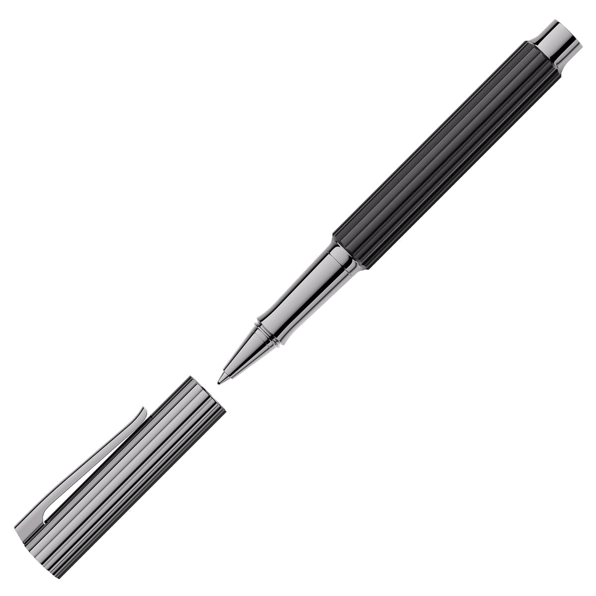 Rollerball Graf von Faber-Castell Bloom en ébène, ruthénium, noir
