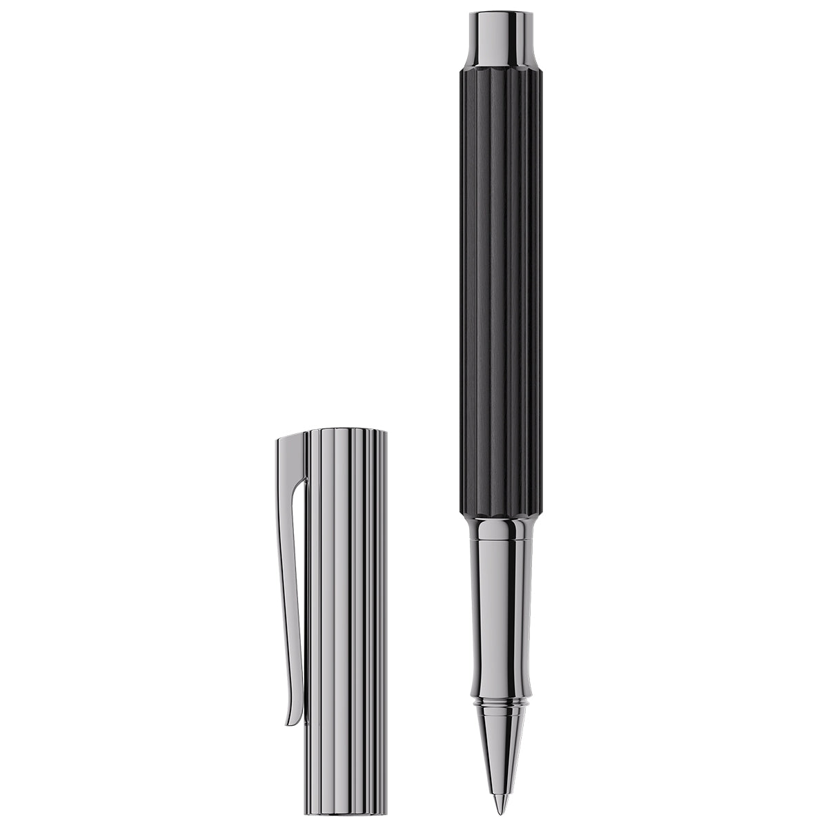 Rollerball Graf von Faber-Castell Bloom en ébène, ruthénium, noir