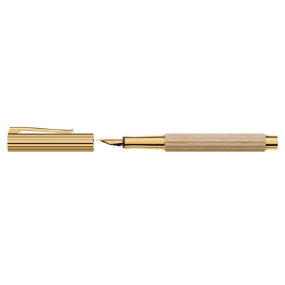 Graf von Faber-Castell Füller Bloom Hainbuche, vergoldet, 14Kt, creme