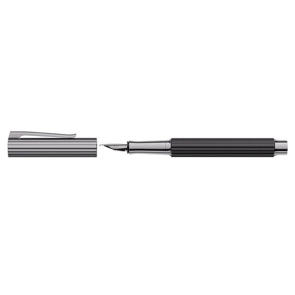 Stylo-plume Graf von Faber-Castell Bloom ébène, ruthénié, 14 carats, noir
