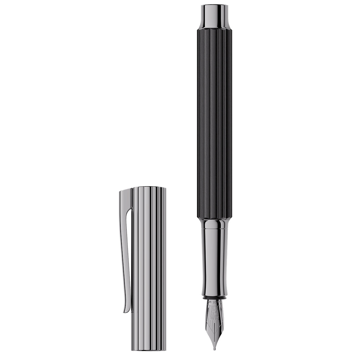 Stylo-plume Graf von Faber-Castell Bloom ébène, ruthénié, 14 carats, noir