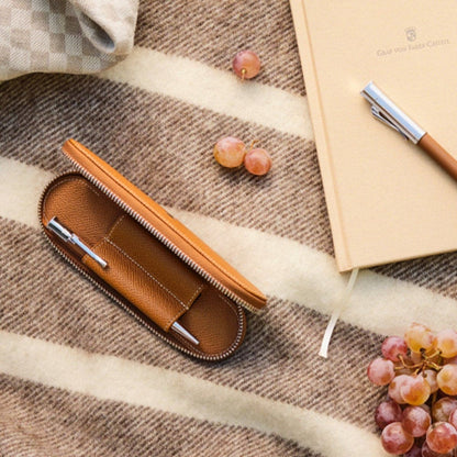 Graf von Faber-Castell, Stifteetui Epsom, für 2 Schreibgeräte, cognac