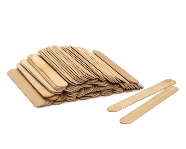 Octopus Spatules en bois, collection de spatules à mélanger stables en bois de bouleau de 15 cm, 100 pièces