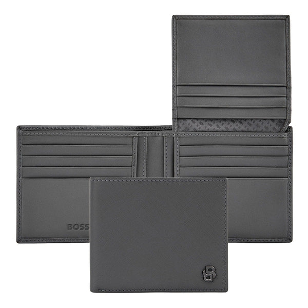 HUGO BOSS Portefeuille Double B Saffiano, couleur canon de fusil