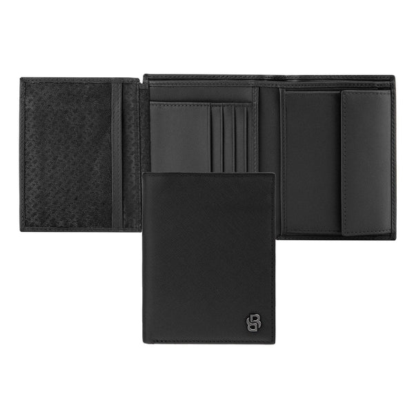 Portafoglio HUGO BOSS Double B in Saffiano, con patta, color canna di fucile