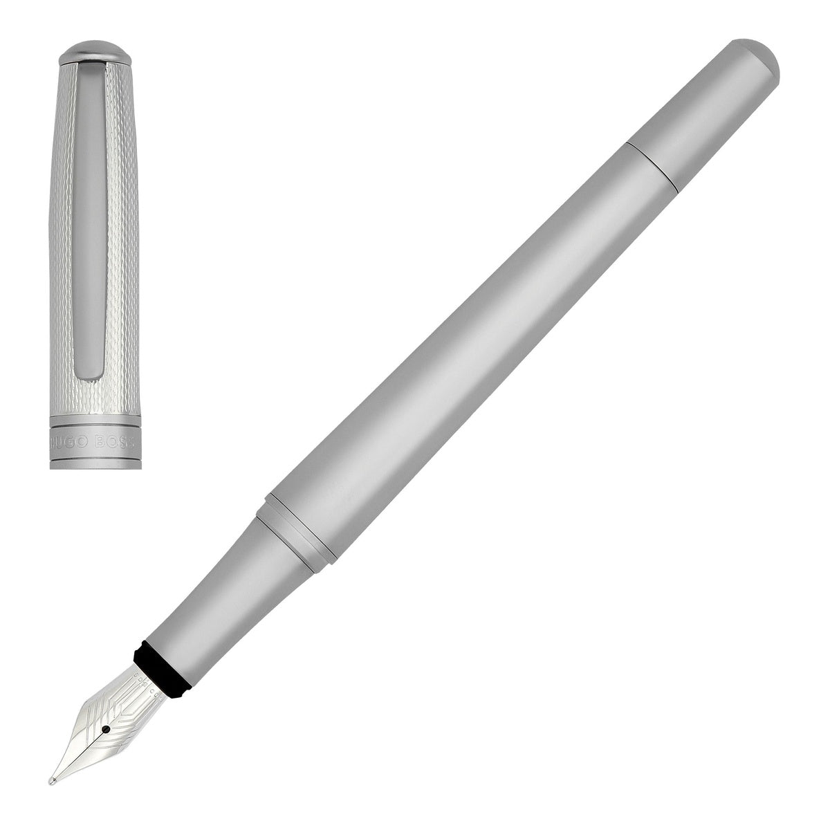 HUGO BOSS, penna stilografica, Essential Metal, argento