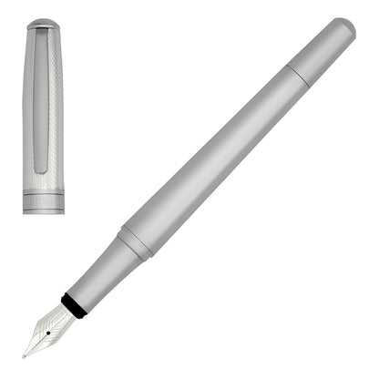 HUGO BOSS, penna stilografica, Essential Metal, argento