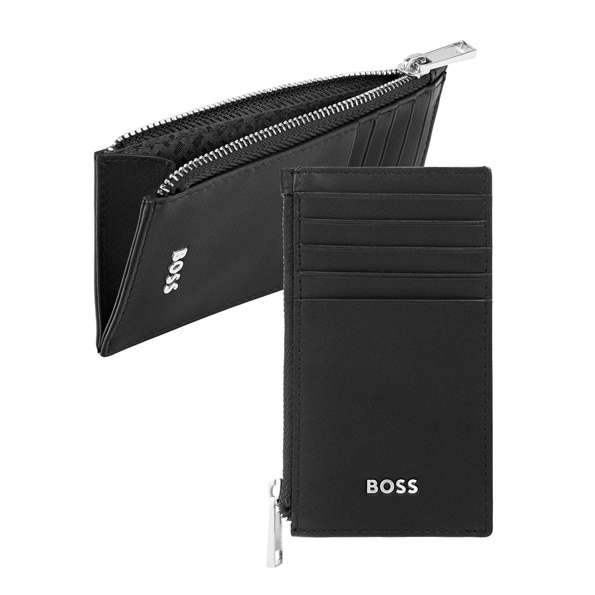 HUGO BOSS Kartenetui Classic Smooth, Zip, gunmetal