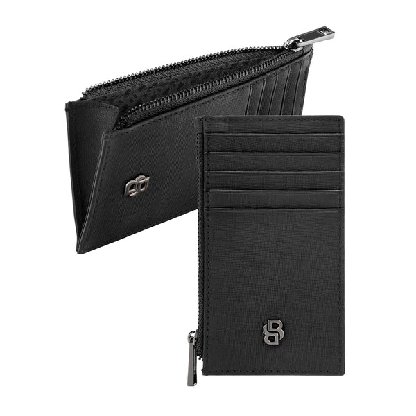 Portacarte HUGO BOSS Iconic Saffiano, zip, canna di fucile