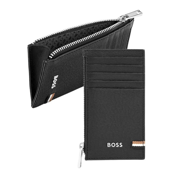 HUGO BOSS Portacarte Iconic Zip, nero