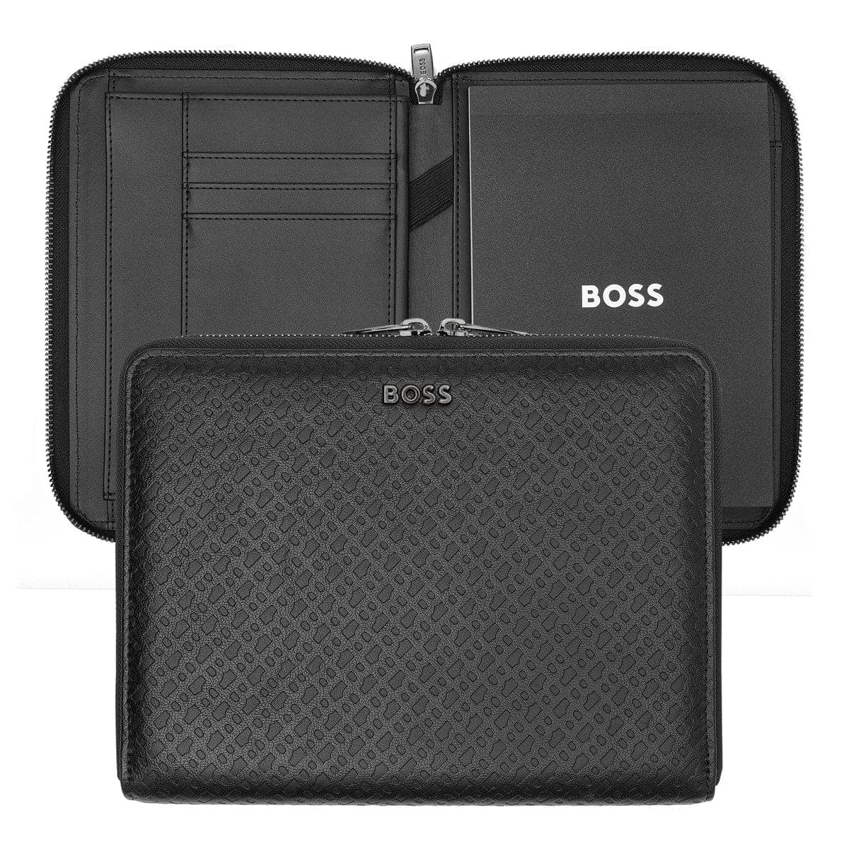 HUGO BOSS, porte-documents, Monogram Zipped, Black
