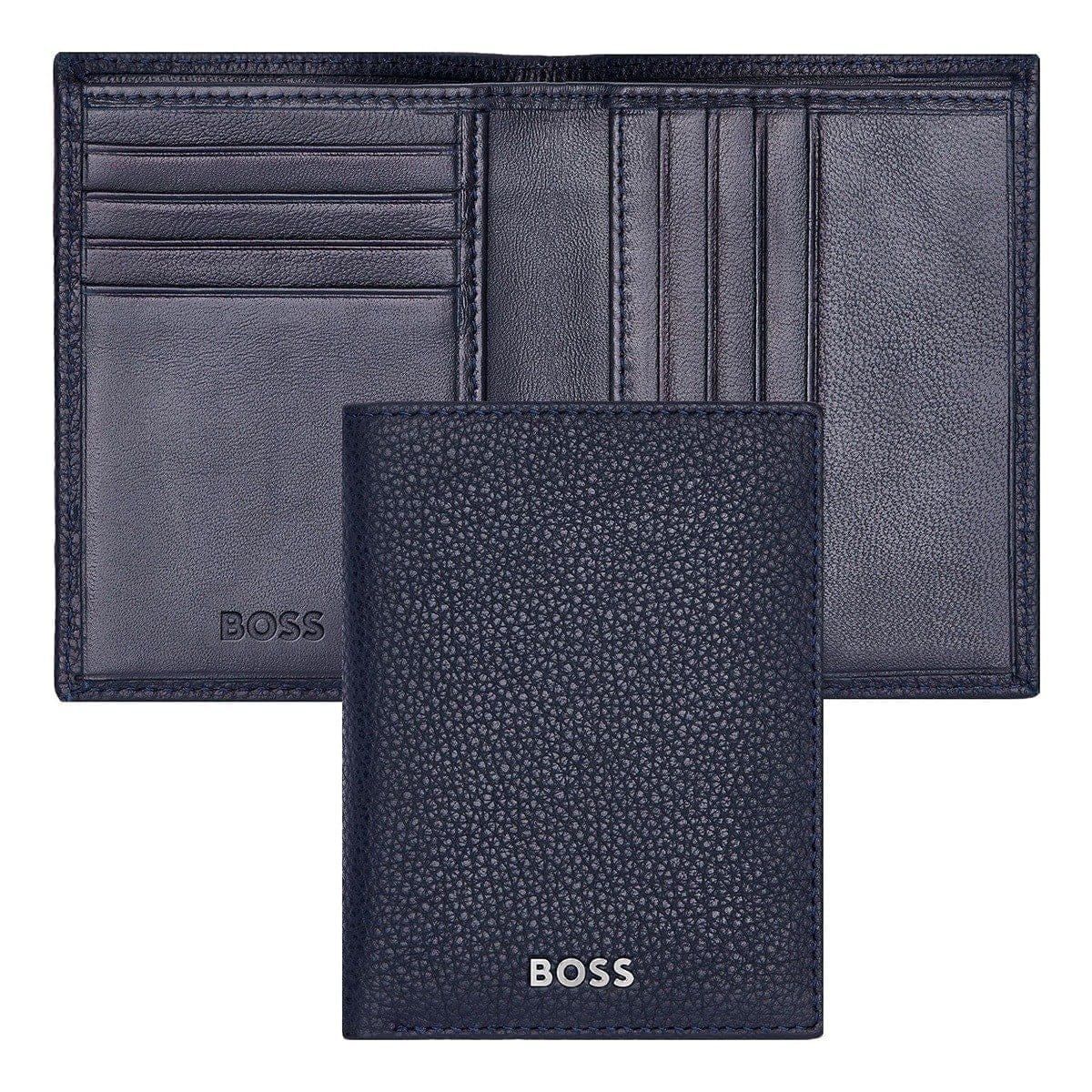 HUGO BOSS Kreditkartenetui, Classic Doppelhalter Grained, Navy, Gesamtansicht, 1